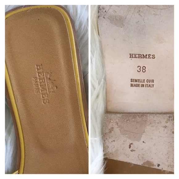 SOLD Hermes Oran sandals size 38 yellow leather - Picture 7 of 8